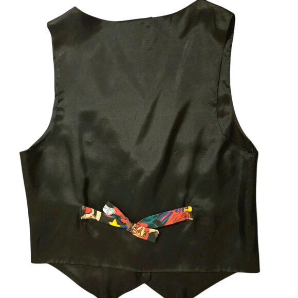 VTG 111 Main Vest M Christmas Holiday Angel Bear Cat Kids Santa Poinsetta 80's - Picture 4 of 6